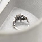 Tropical Hawaiian Plumeria Ring Silver Photo 3