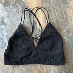 PINK - Victoria's Secret  Black Triangle Smocked Bralette Size Large Photo 9
