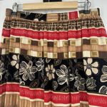 Alfred Dunner Vintage  Midi Skirt Boho Mixed Pattern Floral Brown Black Size 16 Photo 1