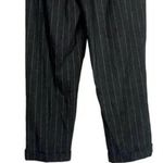 ZARA  Wool Blend Pin Striped Hi Rise Trouser Pants Pockets Buttons S Grey #3638 Photo 8