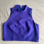 Black Halo - Elegant Blue Women's Crop Top - Size 2 Center Back Hidden Zipper Photo 1