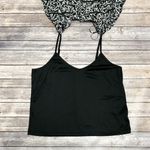 VERO MODA Aware Black White Sheer Camisole Long Trumpet Sleeve Tie Ruffle Large Photo 7