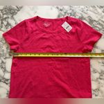 NWT J.Crew Short Sleeve Girlfriend Tee Hot Pink Sz S Small Hole Back Sleeve Photo 3