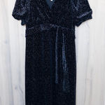 ASOS Maternity Womens Velvet Sparkle Midi Dress Size 8 Black Holiday Glam Party Photo 0