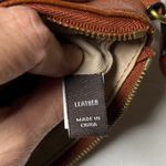 Frye  Genuine Leather Tassel Zip Wristlet Clutch – Cognac Brown Photo 7