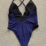 Navy Blue Strappy Notch V Photo 3