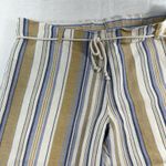 J. Jill XL Pants Cropped Wide Leg Linen Blend Striped Beachy Resort Sustainable Tan Photo 3