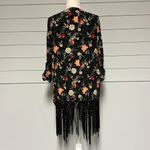 Torrid Black Floral Crepe Kimono with Fringe BNWT Photo 5