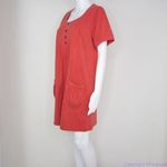 Roaman's red 100% cotton short sleeves dress with‎ pockets, size M Size M Photo 14