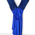 Climax By David Howard Vintage Disco Blue Sequin Dress size small 7/8 Photo 4