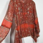 Anthropologie Love Sam Kamala Paisley Bandana Sheer Top XS Handkerchief Hem Photo 2