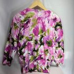 Jones New York Sport Women's Cardigan Sweater XL Floral Pink Green Button Up Photo 7