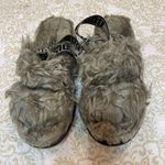 UGG  Funkette Faux Fur Platform Slingback Slippers | Olive Green | Size 6 NWOT Photo 0