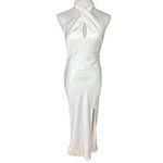 NWT Lulus Beyond Classy White Satin Halter Midi Dress M Backless Party Cocktail Size M Photo 4