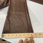 Meshki  Tyra Straight Leg Pants Womens XS Faux Leather Chocolate Brown High Rise Photo 13