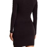 Kendall + Kylie V Neck Wrap Dress Black XS Bodycon Mini Ruched LBD Photo 3