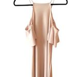 ZARA Collection Blush Pink Ruffle Cold Shoulder Mini Shift Dress Photo 2