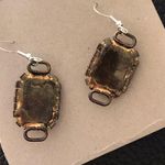 Vintage Crimson Red Jewels Dangle Hook Earrings Photo 2