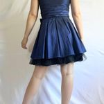 Fiesta Fashion Fiesta Solid Straight Ruched Satin/Mesh Homecoming Dress - Blue/Black - M Photo 7