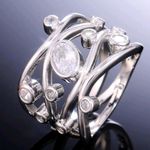 Zales New Women’s 925 Silver Stackable Diamond Ring Size 6 Photo 2