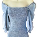 Tea N Rose Soft Denim Blue Mini Stretch Spring Break Dress ~ Women's Size SMALL Photo 5