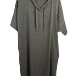 Cable & Gauge  Plus Size 1X Gray Hoodie Sweatshirt Shift Dress Tunic Short Sleeve Photo 1