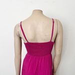 [Anrabess] Bright Pink Smocked V Photo 3