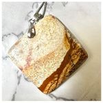 Sterling silver square picture jasper pendant necklace Photo 2