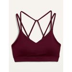 Old Navy Active Burgundy Red Strappy Stretchy Sports Bra XL Photo 4