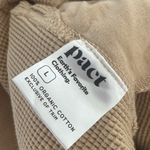 Pact  Women's Beige Waffle Pants Large Cropped Casual Jogger Photo 3