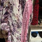 Soft Surroundings  Purple Pink Belted Fringe Light Coverup Kimono Cardigan 2X Photo 4