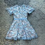 TALULAH LA MAISON  Infatuation Floral Lace Mini Dress Blue Tan Small Photo 10
