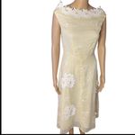 Odille from Anthropogie Embroidery and Floral Appliqué Dress size 6 White Photo 3
