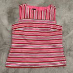 Talbots  Women's 14 Silk‎ Sleeveless Tank Top Pink Stripe 100% Silk Shell Career Photo 0