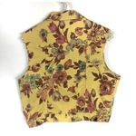 Vibrant Vest Sz Large Y2K Floral Top Button Front Festival Summer Casual Frayed Photo 2