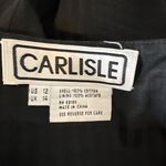 Carlisle Women Tonal Stripe Midi Maxi Skirt Size 12 Black Cotton MInimal Classic Photo 4