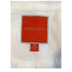 Modcloth  Women Size XL White‎ Ruffle Trim Blazer Linen Blend Cropped Jacket Photo 5