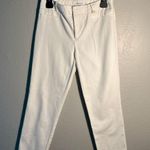 Calvin Klein White Straight Leg Jeans Gold Button SZ 4 Capri Pants Stretch Photo 1
