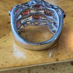 Color Changing Garnet Sterling Silver Cocktail Ring Size 7 Red Photo 5
