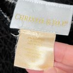 Christie Jill Black Metallic Textured Mock Neck Long Sleeve Top Women M Size M Photo 2