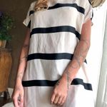 Simple Striped Euro Mini Dress Ruffled Multi Size M Photo 1