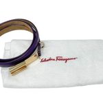Salvatore Ferragamo Purple Leather Slide & Post Belt size 95cm Large L/XL Photo 2