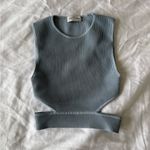 Aritzia  babaton blue sculpt knit cropped tank top w side slits Photo 1