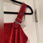 No Boundaries  Size M Soft Stretchy Bodycon Pink Ribbed Velour Mini Dress Buckles Photo 2