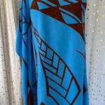 Unbranded Hawaiian One Shoulder Asymmetrical Batwing Waterfall Sleeve Dress S/M Blue Size M Photo 0