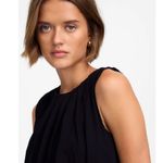 Madewell  Sleeveless Crewneck Bubble Top Black Cotton Pleated Draped Small NWT Photo 2