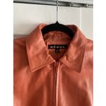 Revue Womens Small Orange Lambs Leather Jacket Full Zip Photo 2