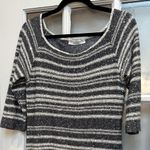 Amina Rubinacci Textured Sequin Grey Linen Blend Knit Sweater Dress Size Medium Gray Photo 2