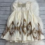 Anthropologie Moulinette Soeurs, Cream and Gold Strapless Dress, Size 6 Photo 4