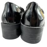 ZARA Tweed Loafers Black 6 Vegan Patent Leather Pointed Toe Mixed Fabric Shoes Photo 4